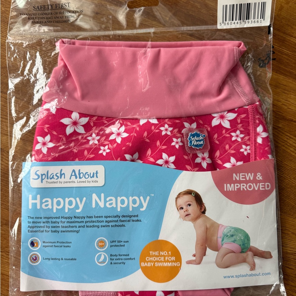 Splash About Happy Nappy Pink Floral Diaper Cover